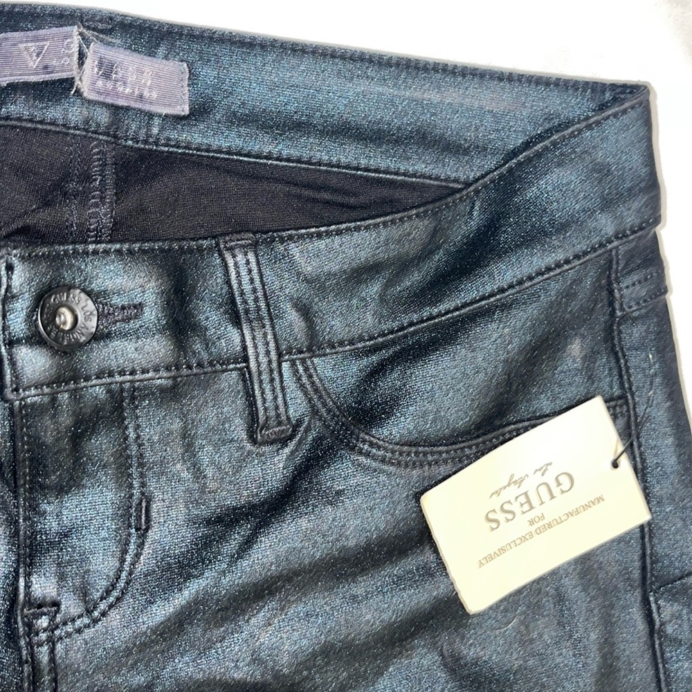 New Guess Jeans Legging Stretch Black Foil 6 28 - Picture 3 of 11
